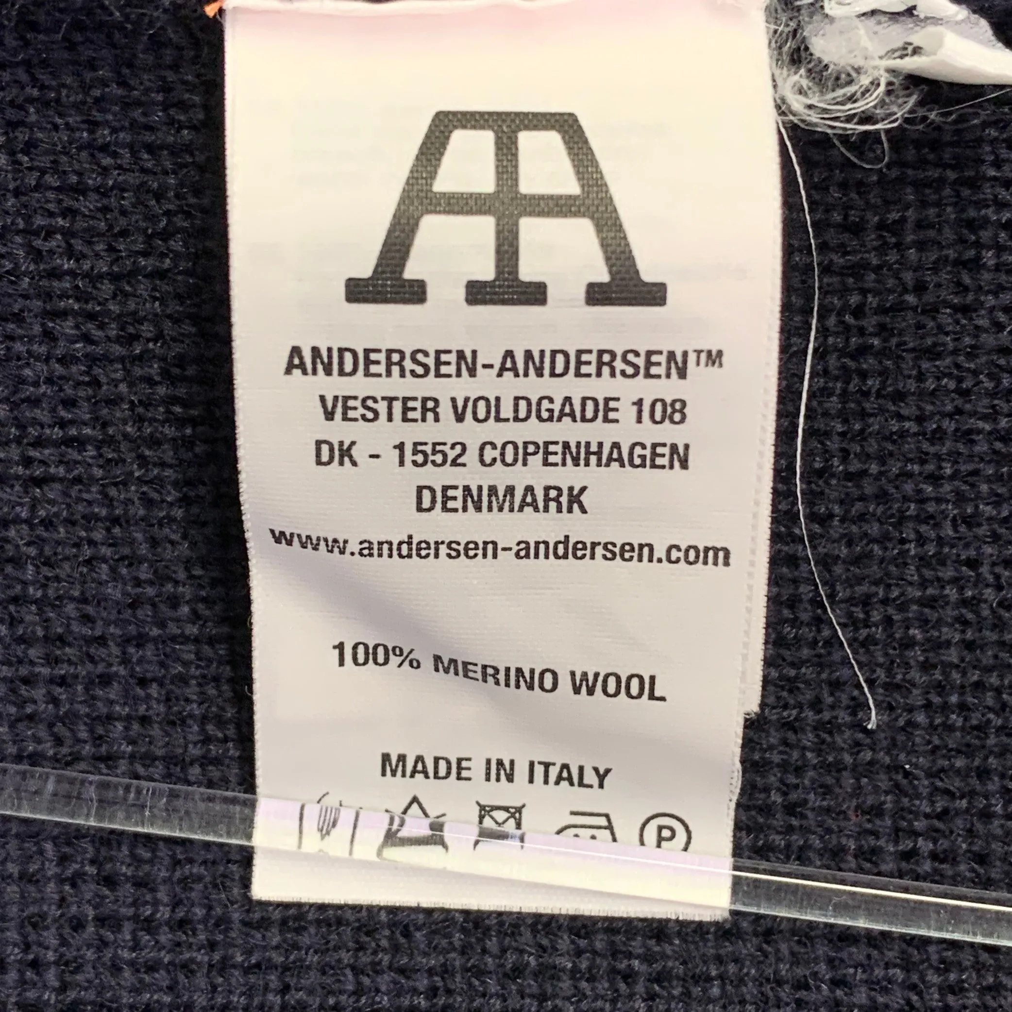 ANDERSEN-ANDERSEN Size XXL The Peacoat Navy Waffle Knit Merino Wool Coat