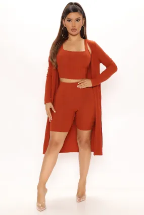 Awaken 3 Piece Short Set - Rust