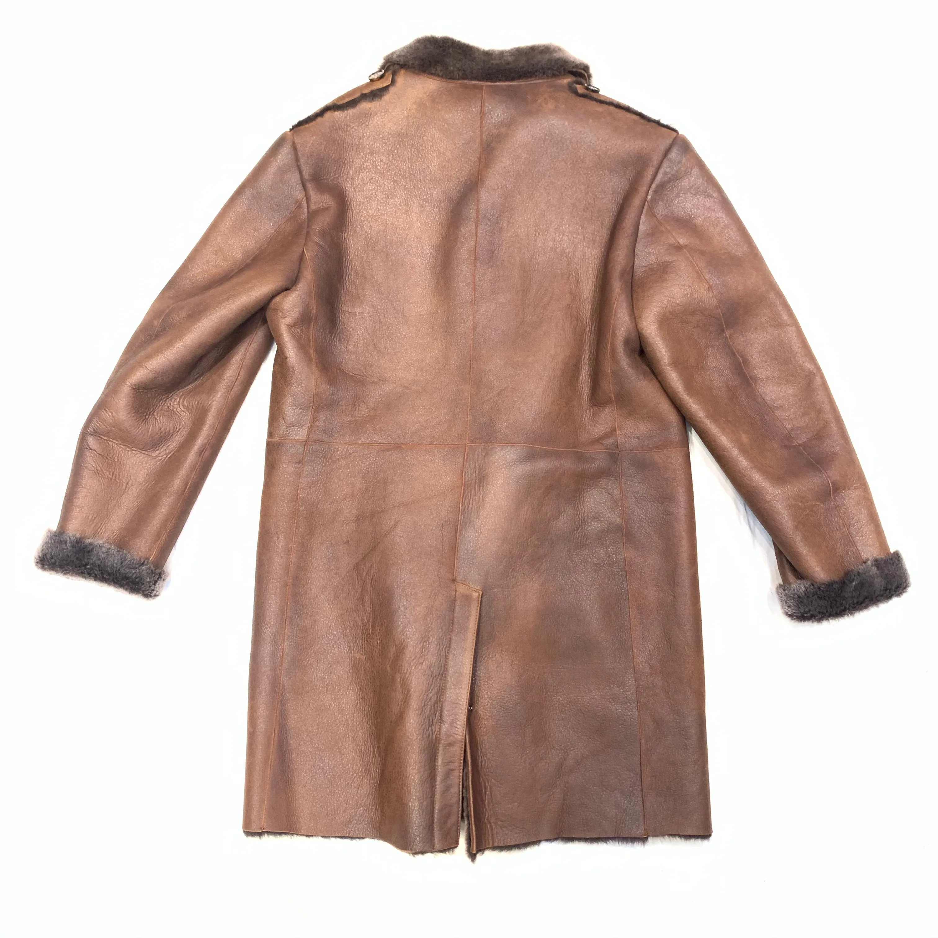Barya NewYork Men's Chocolate Brown 3/4 Shearling Coat