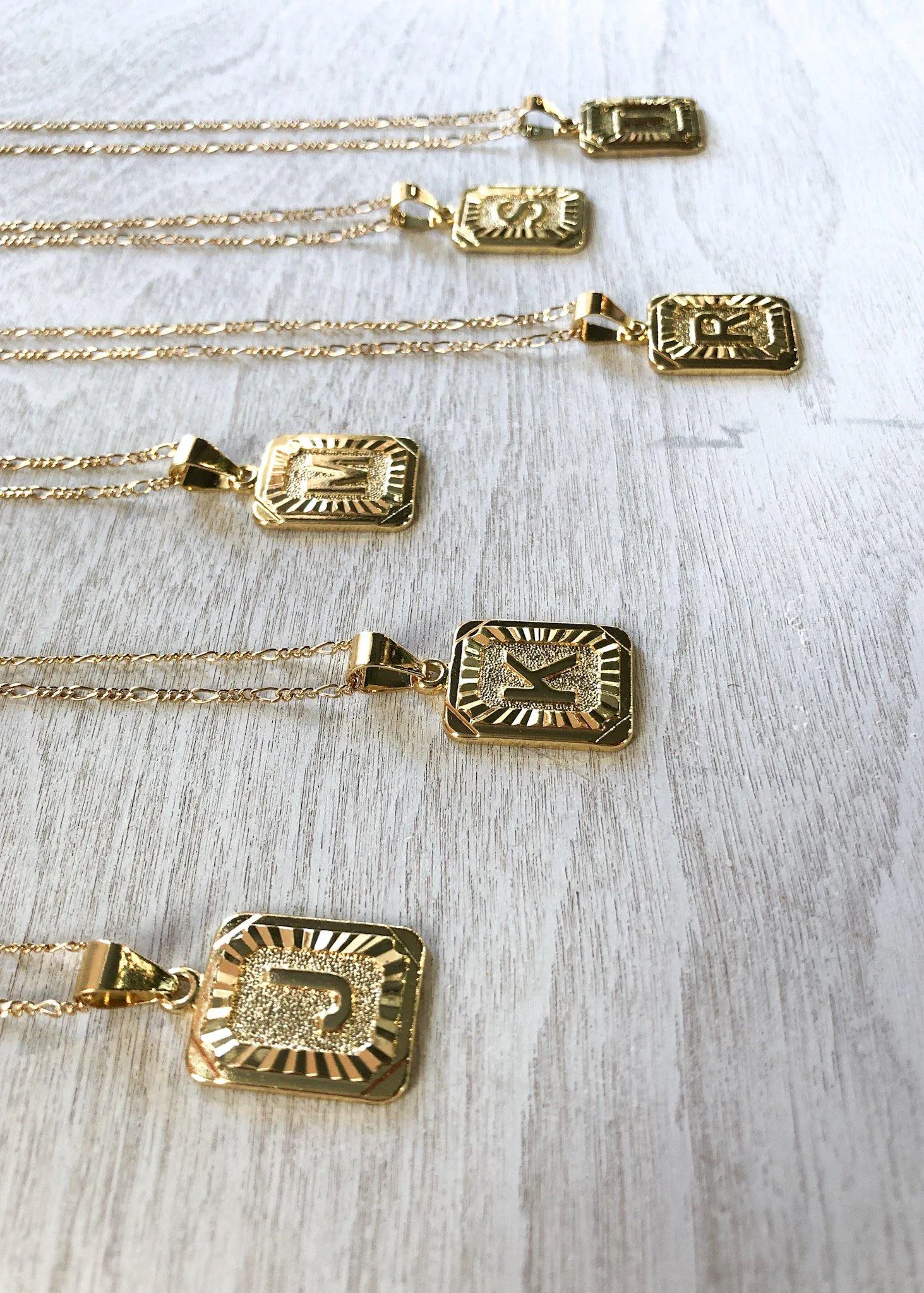 BRACHA Initial Card Necklace - Gold