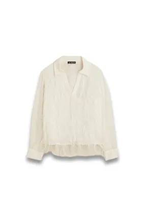 Bungalow Feather-embellished Top in Chiffon