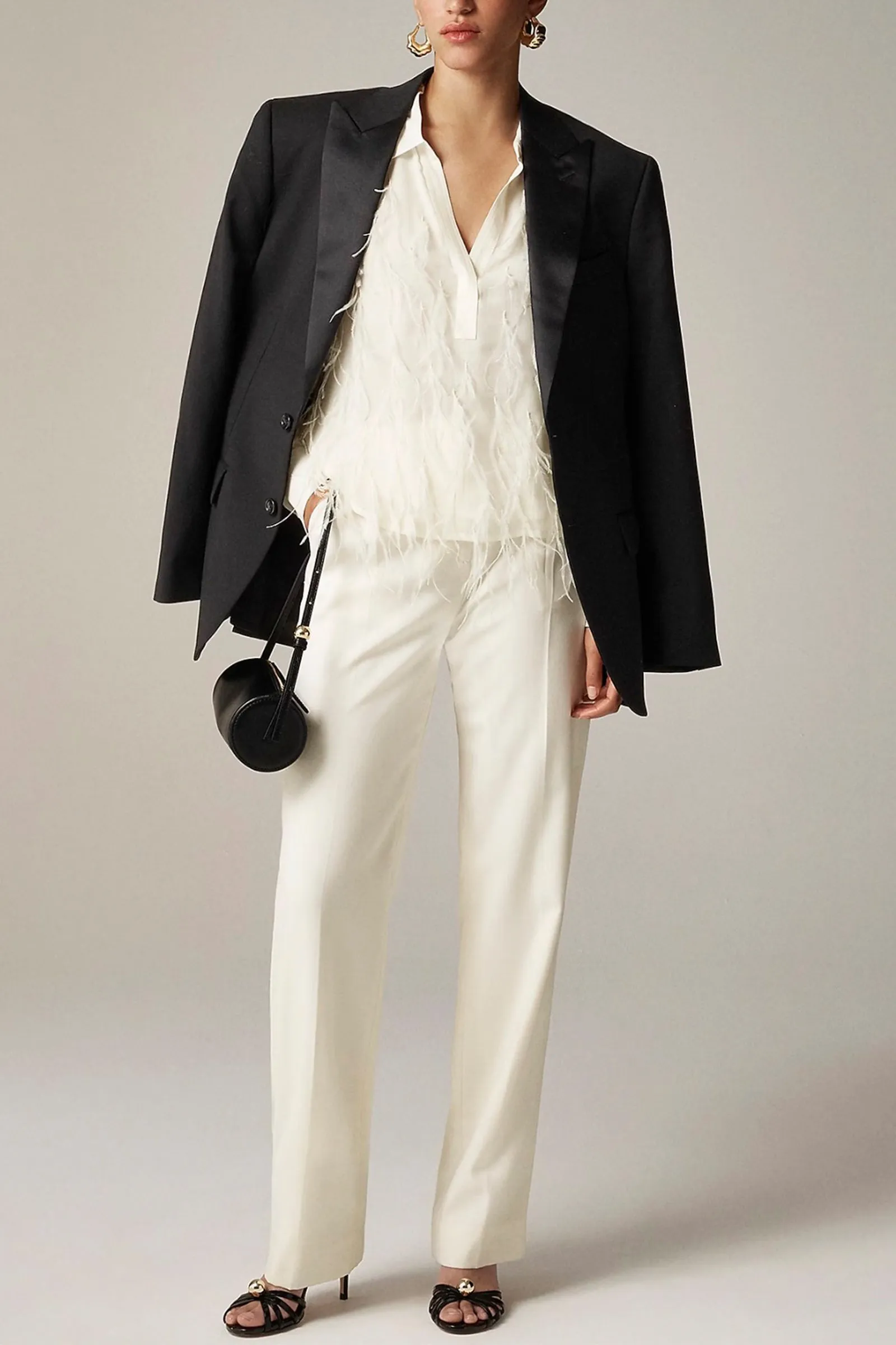 Bungalow Feather-embellished Top in Chiffon