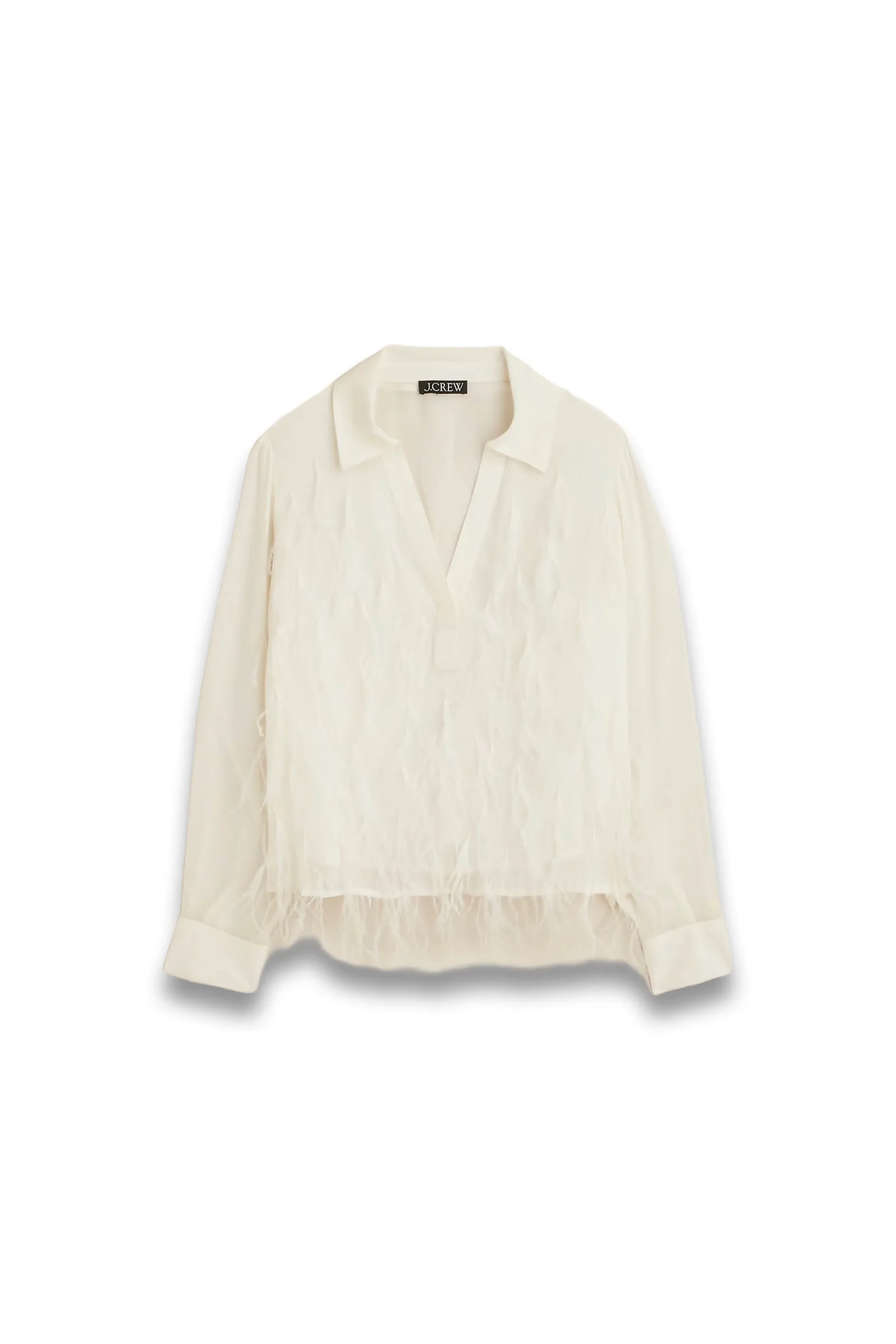 Bungalow Feather-embellished Top in Chiffon