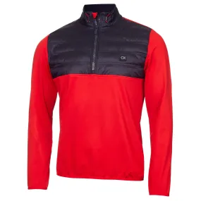 Calvin Klein Golf Rangewood 1/2 Zip Hybrid Pullover Top CKMS24890 Red