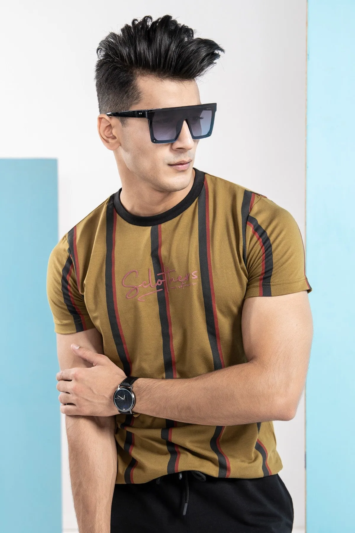 Green Fusion Striped T-Shirt - S21 - MT0069R