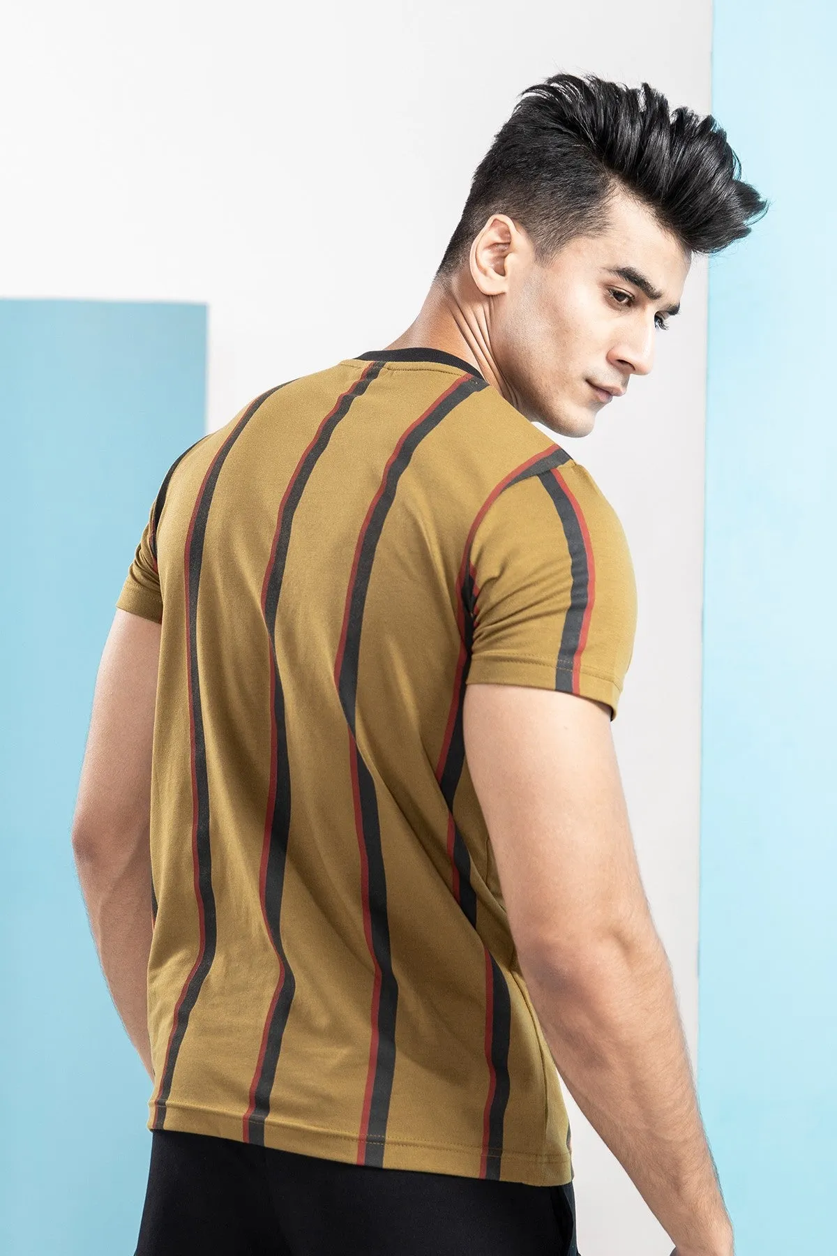 Green Fusion Striped T-Shirt - S21 - MT0069R