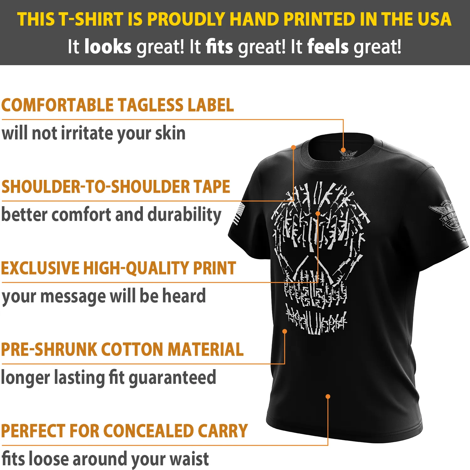 Gun Skull Short Sleeve Shirt