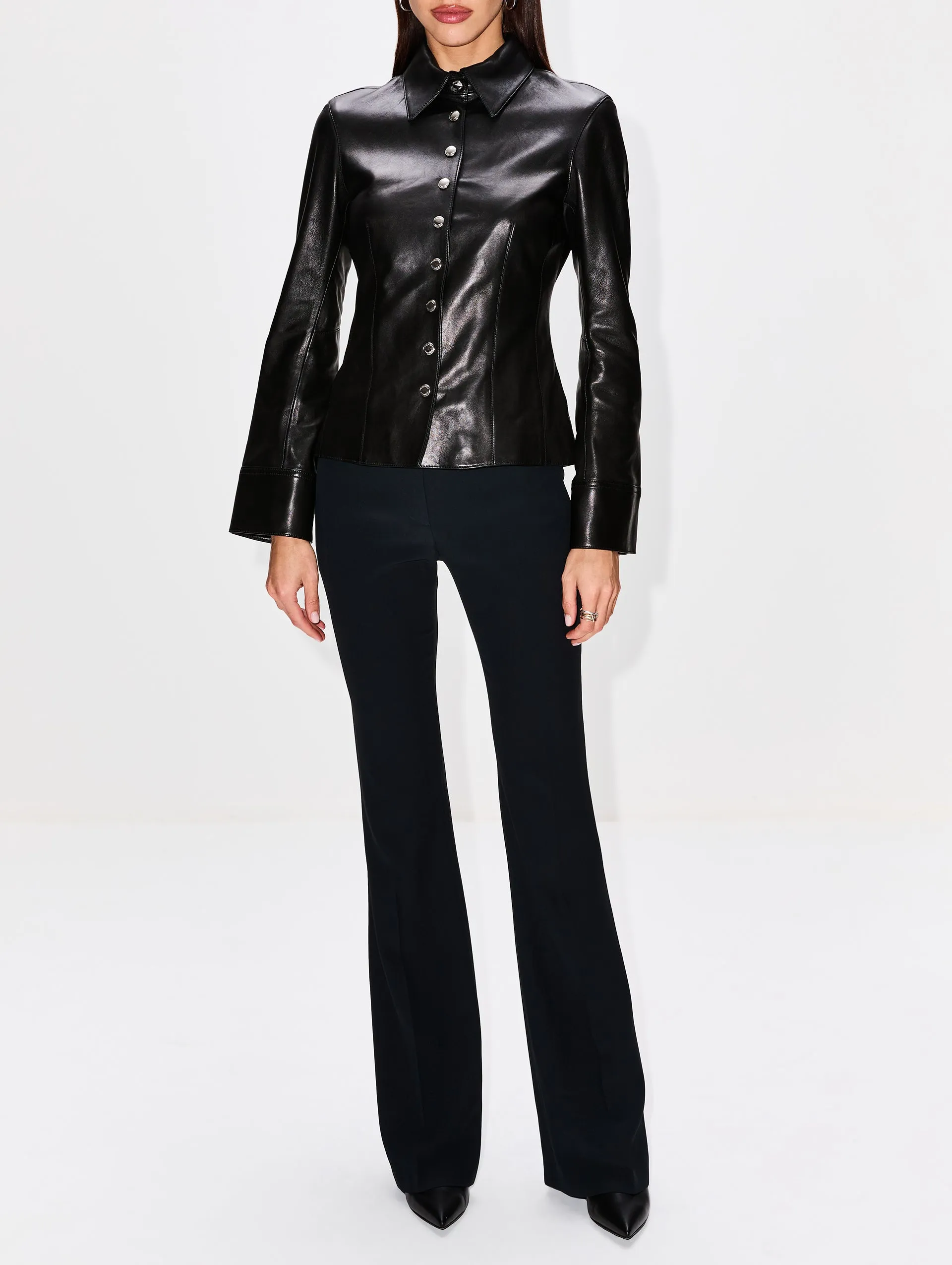Leather Shirt Jacket
