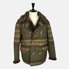 Multicolored Shearling Peacoat (XL)