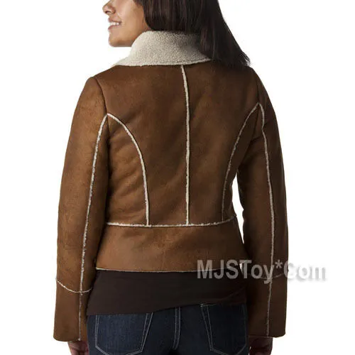 NWT Xhilaration Women Brown Cropped Faux Jacket Coat L