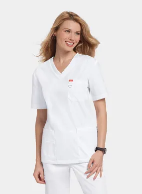 Orange Standard Balboa Scrub Top - White