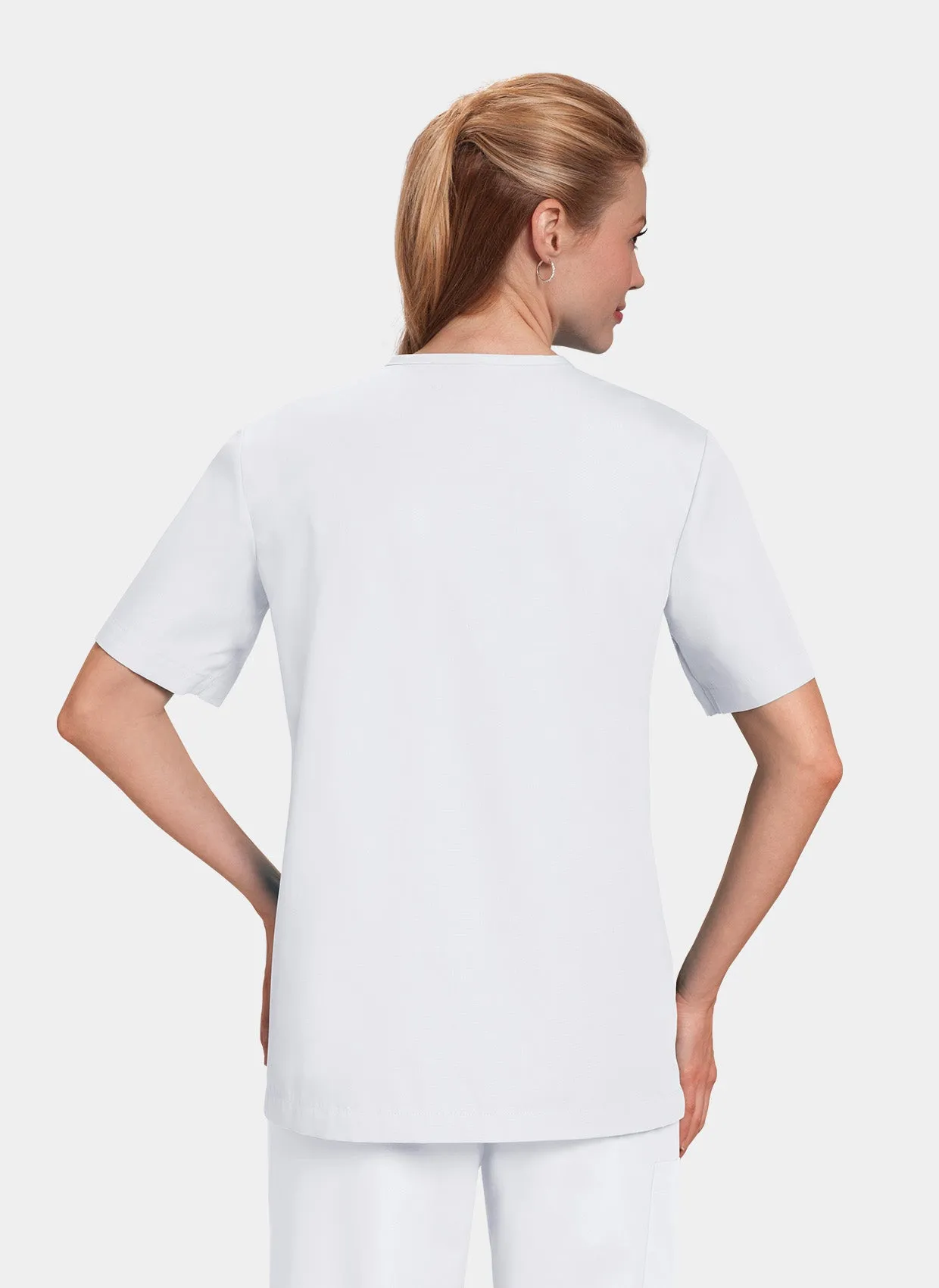 Orange Standard Balboa Scrub Top - White
