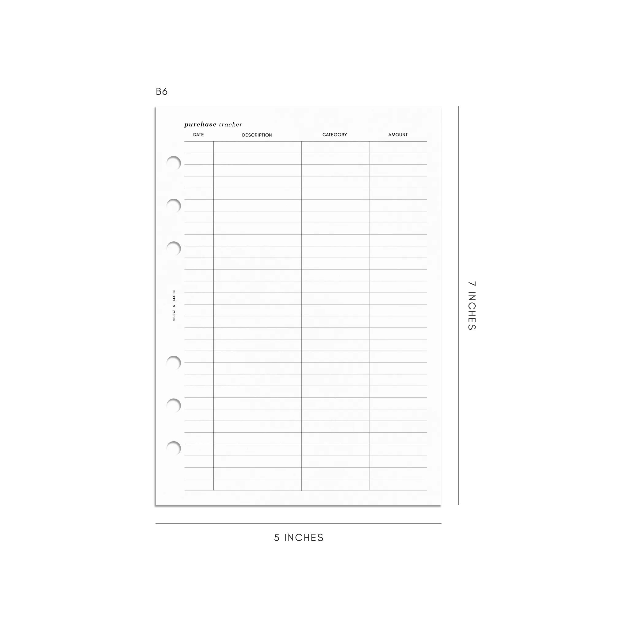 Purchase Tracker Inserts
