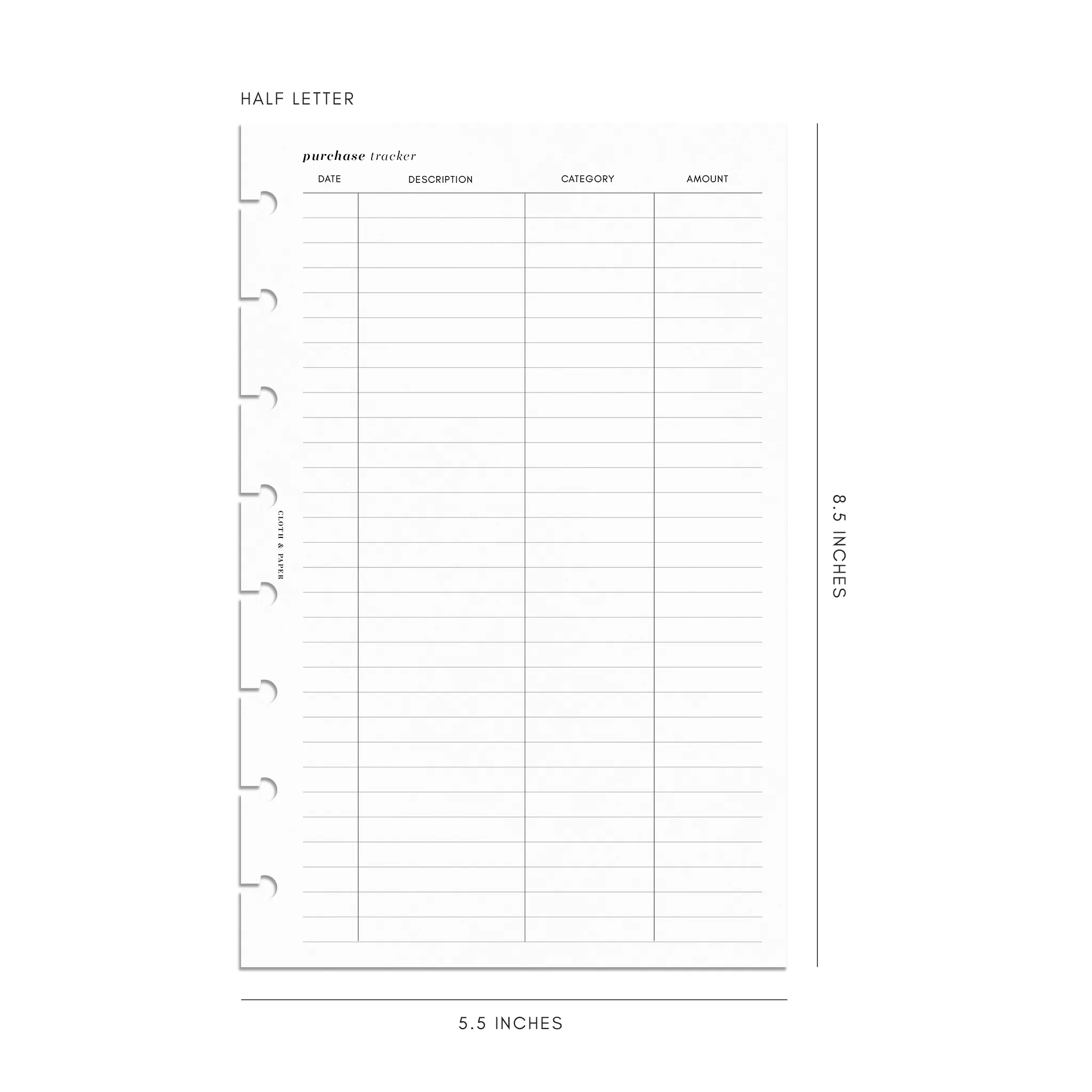 Purchase Tracker Inserts