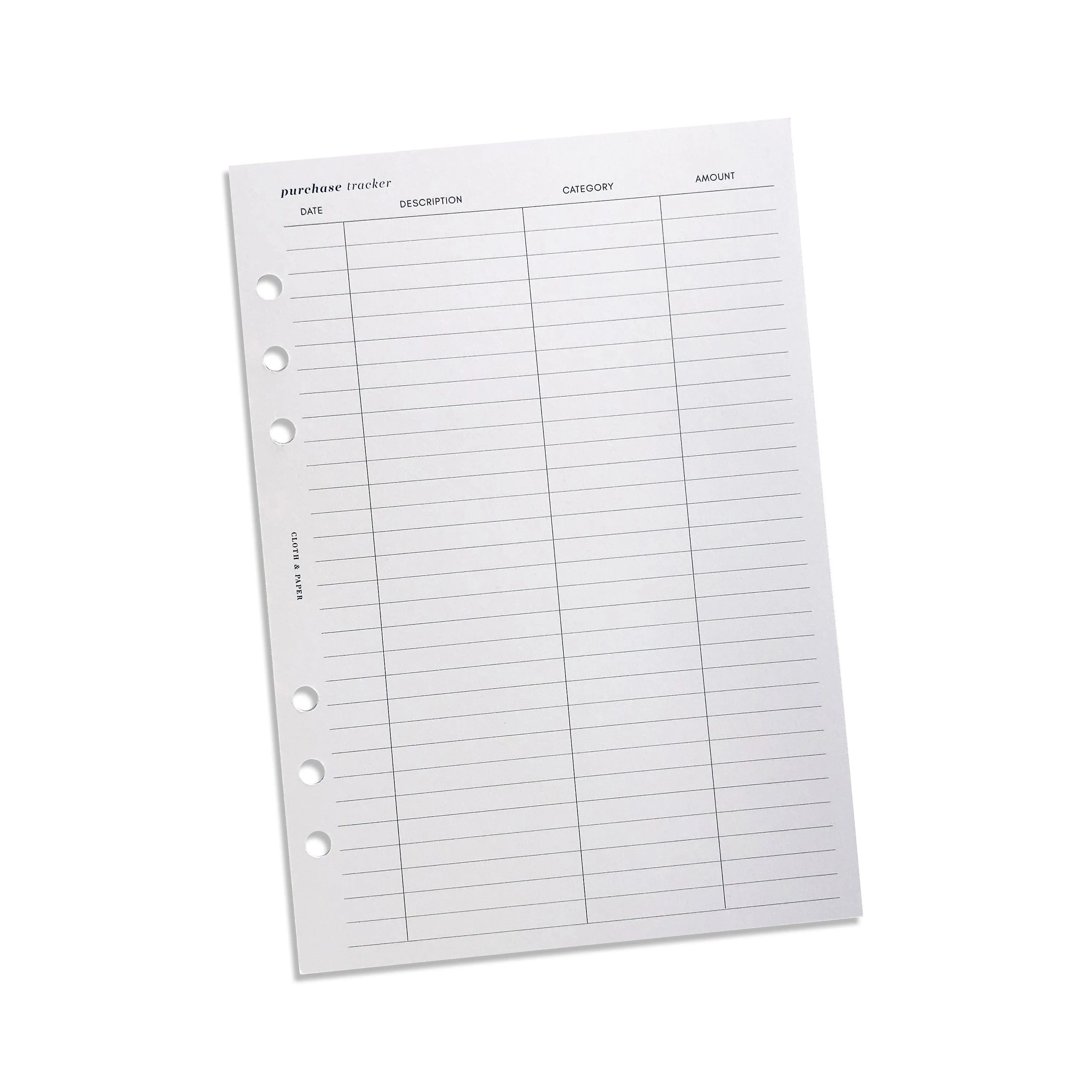 Purchase Tracker Inserts