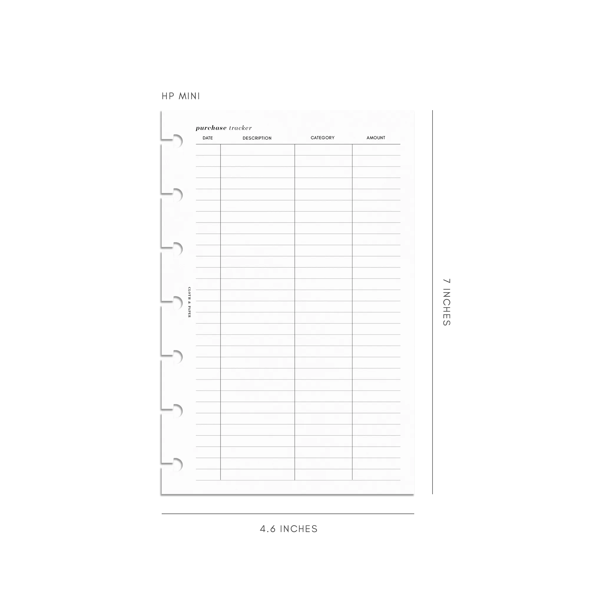 Purchase Tracker Inserts