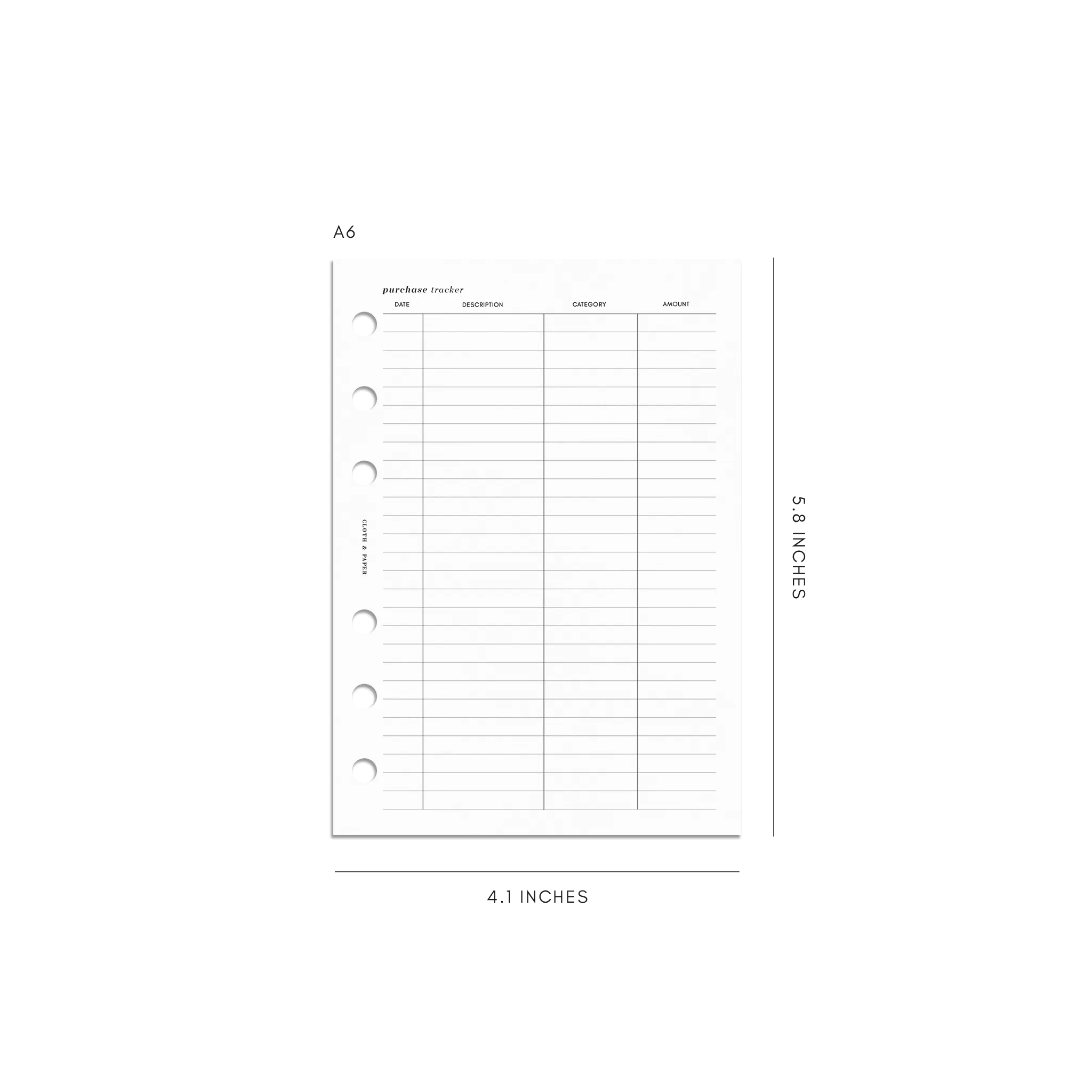 Purchase Tracker Inserts