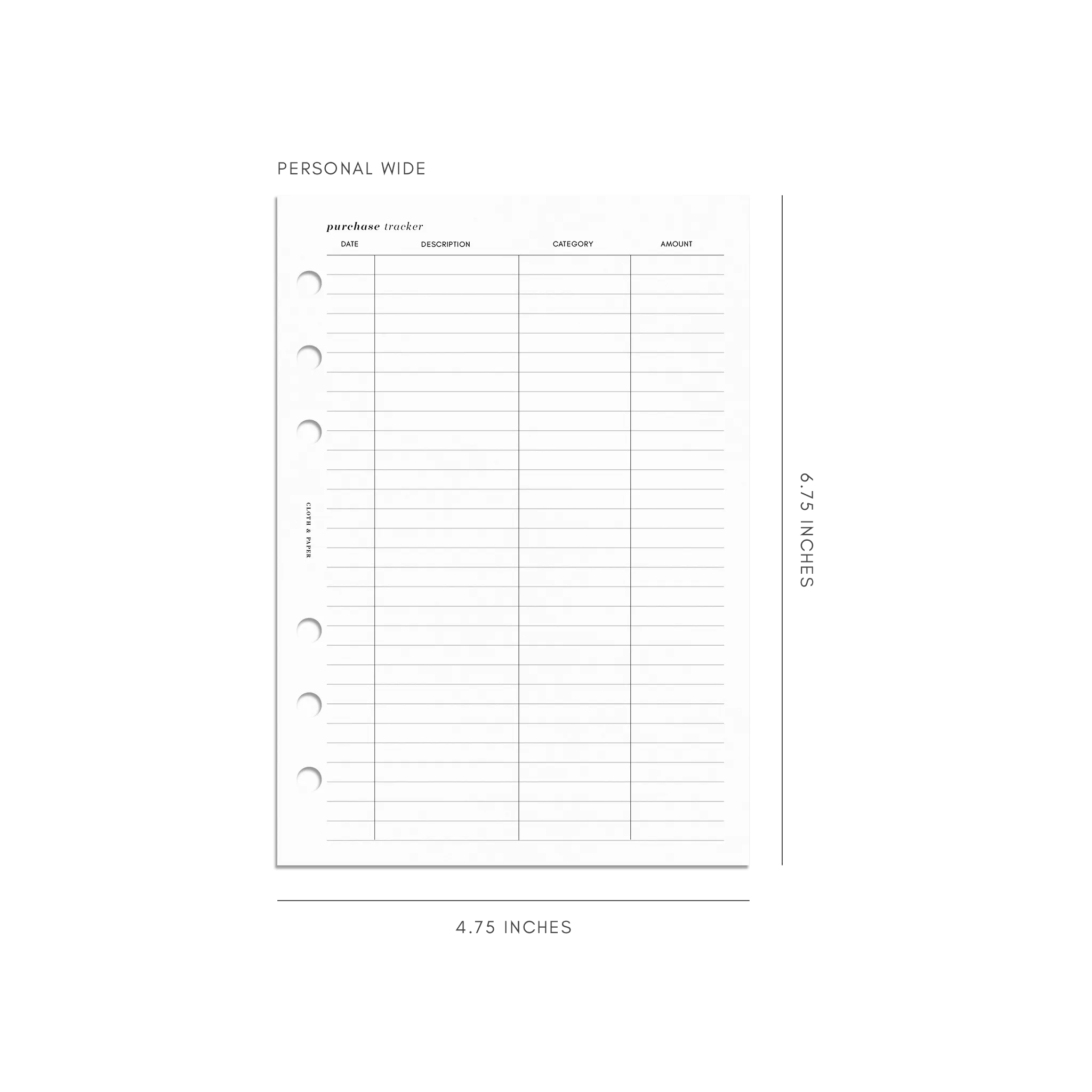 Purchase Tracker Inserts
