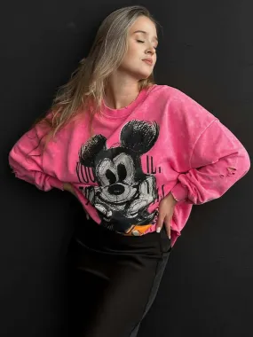 Round Neck Casual Distressed Pullover Sweater
