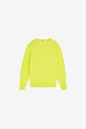 Sweater Crewneck Basic Jaune Fluo
