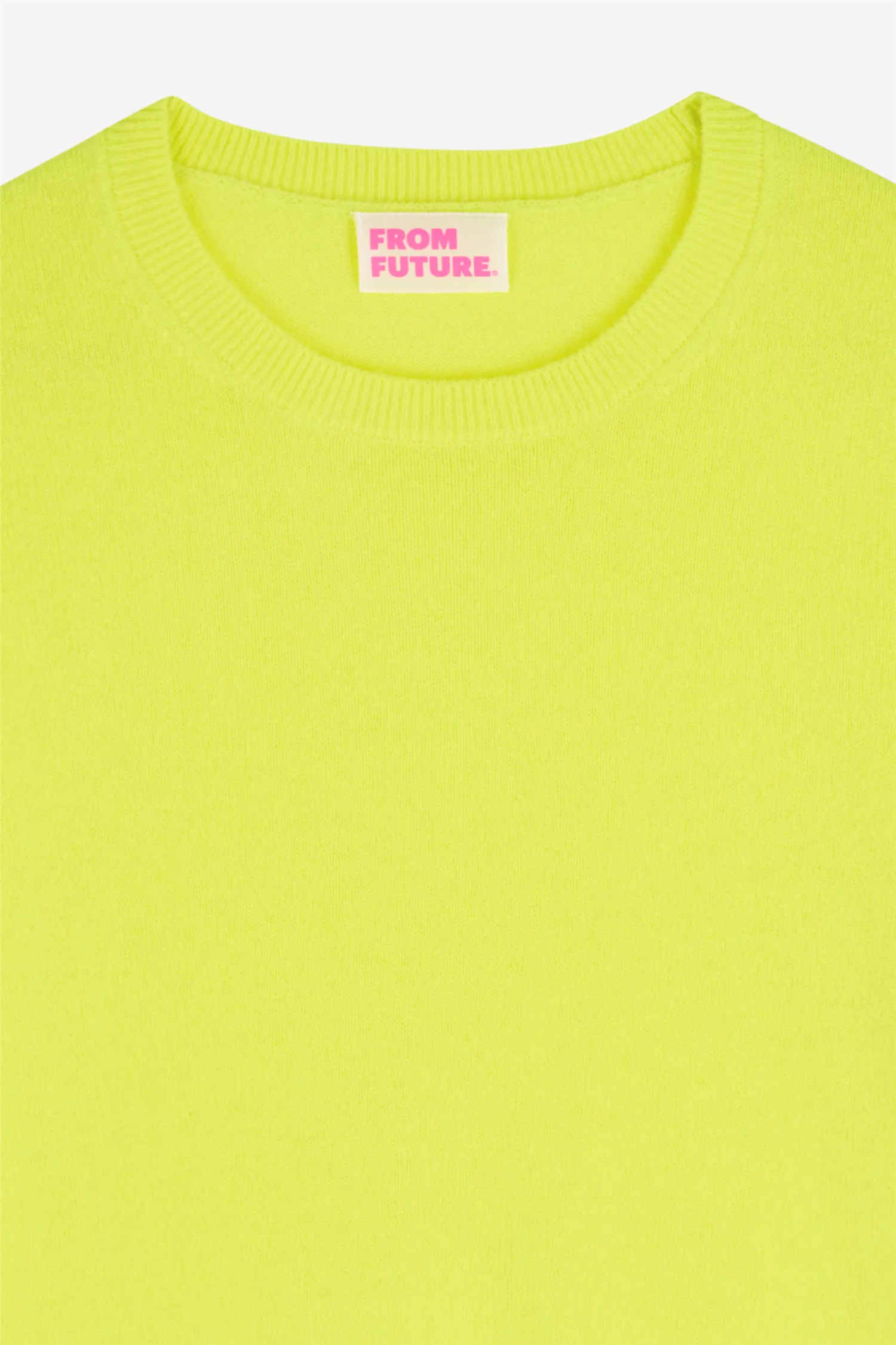 Sweater Crewneck Basic Jaune Fluo