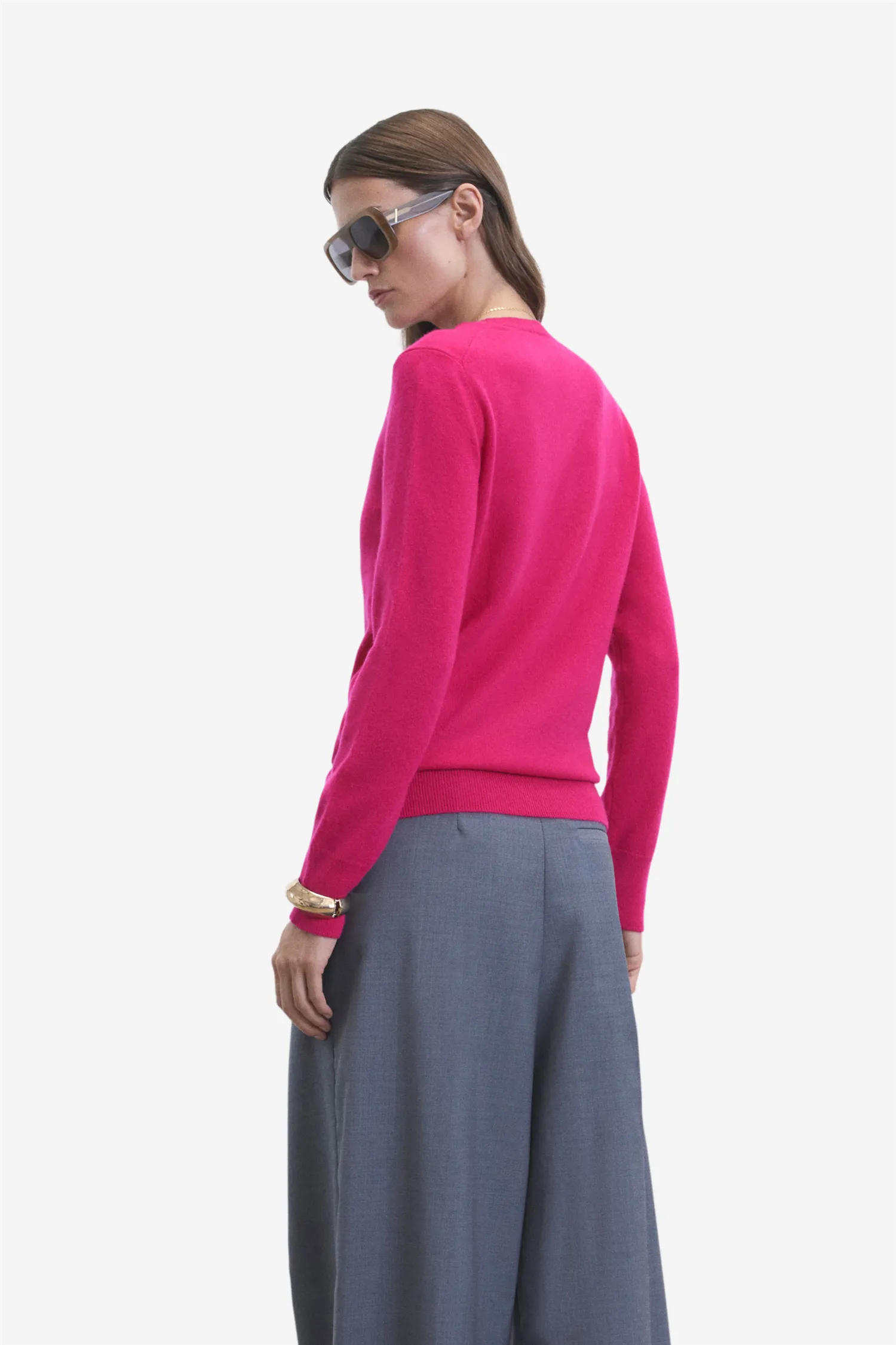 Sweater Crewneck Basic Jaune Fluo