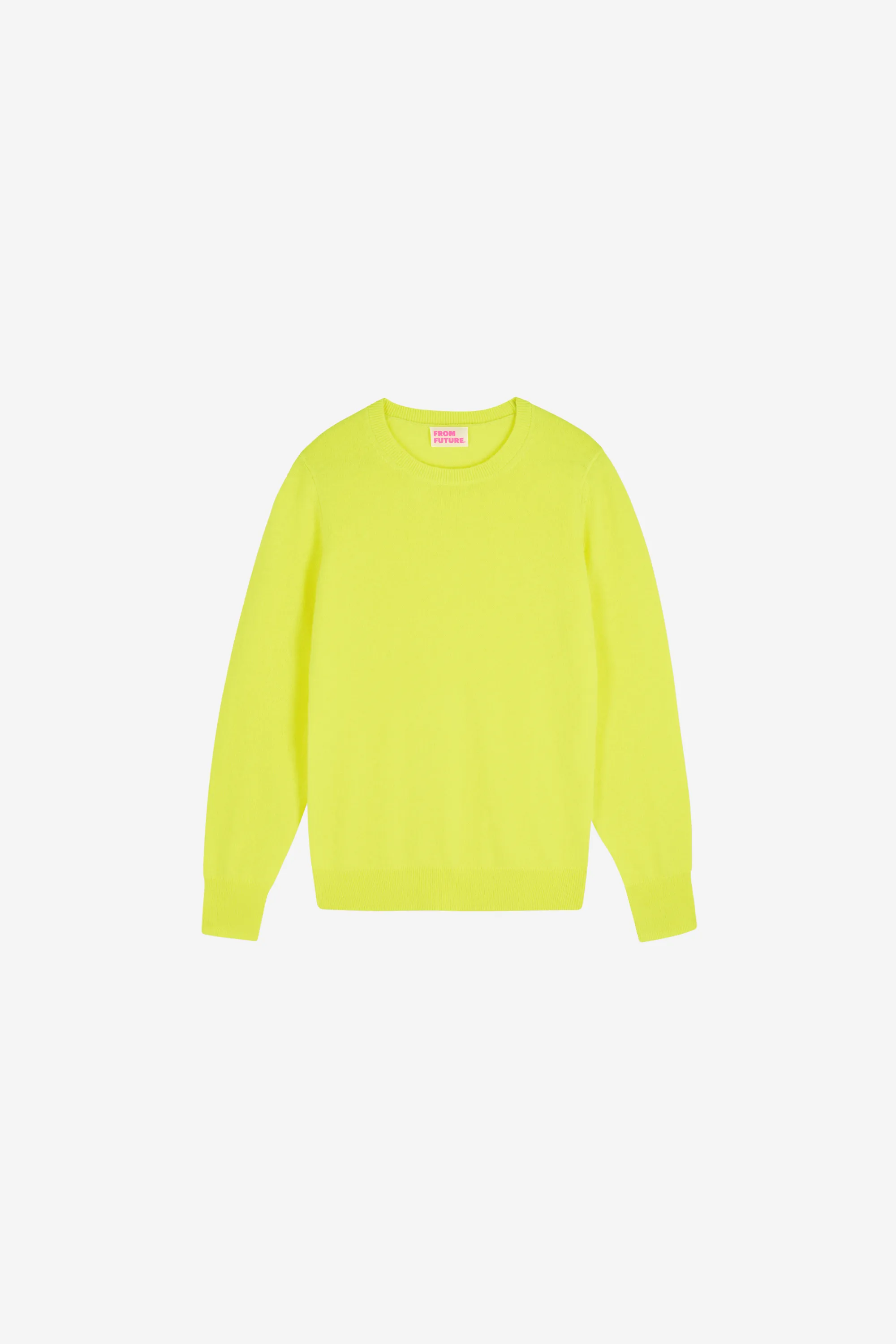 Sweater Crewneck Basic Jaune Fluo