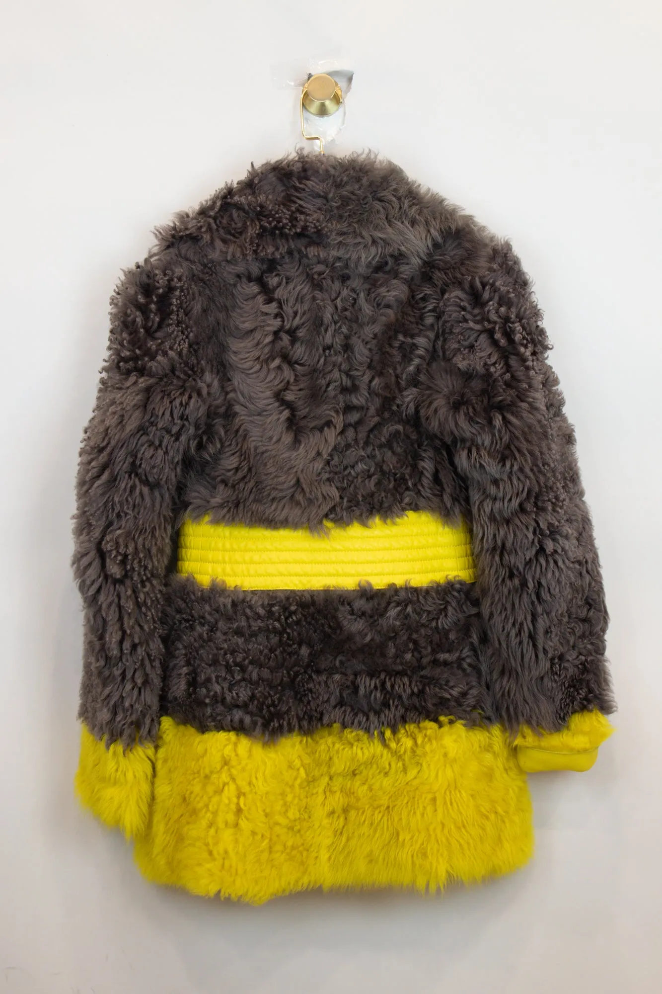 Taupe   Yellow Shearling Coat