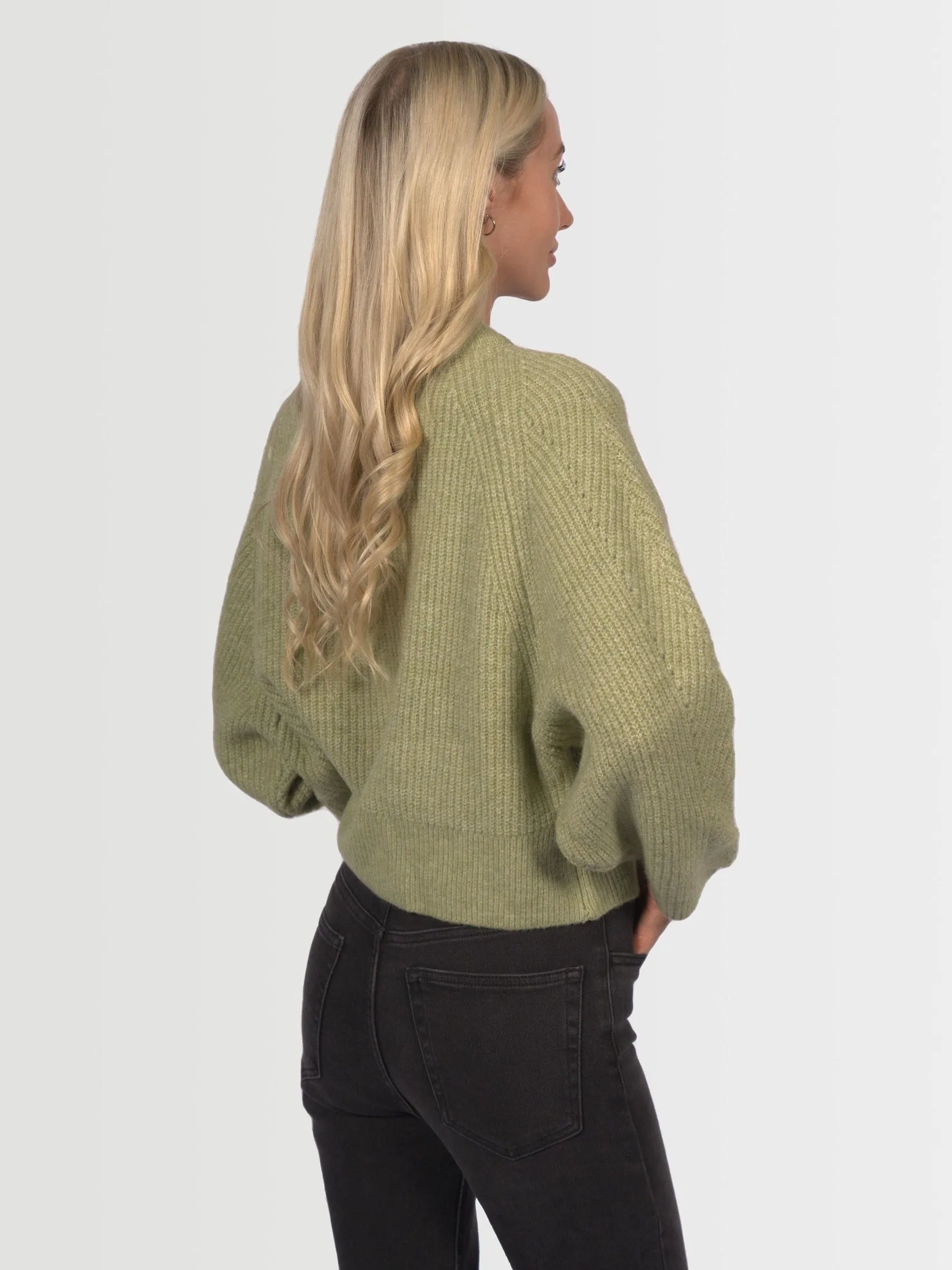 Topshop Women's Dolman Sleeve Knit Jumper  - Sage Green