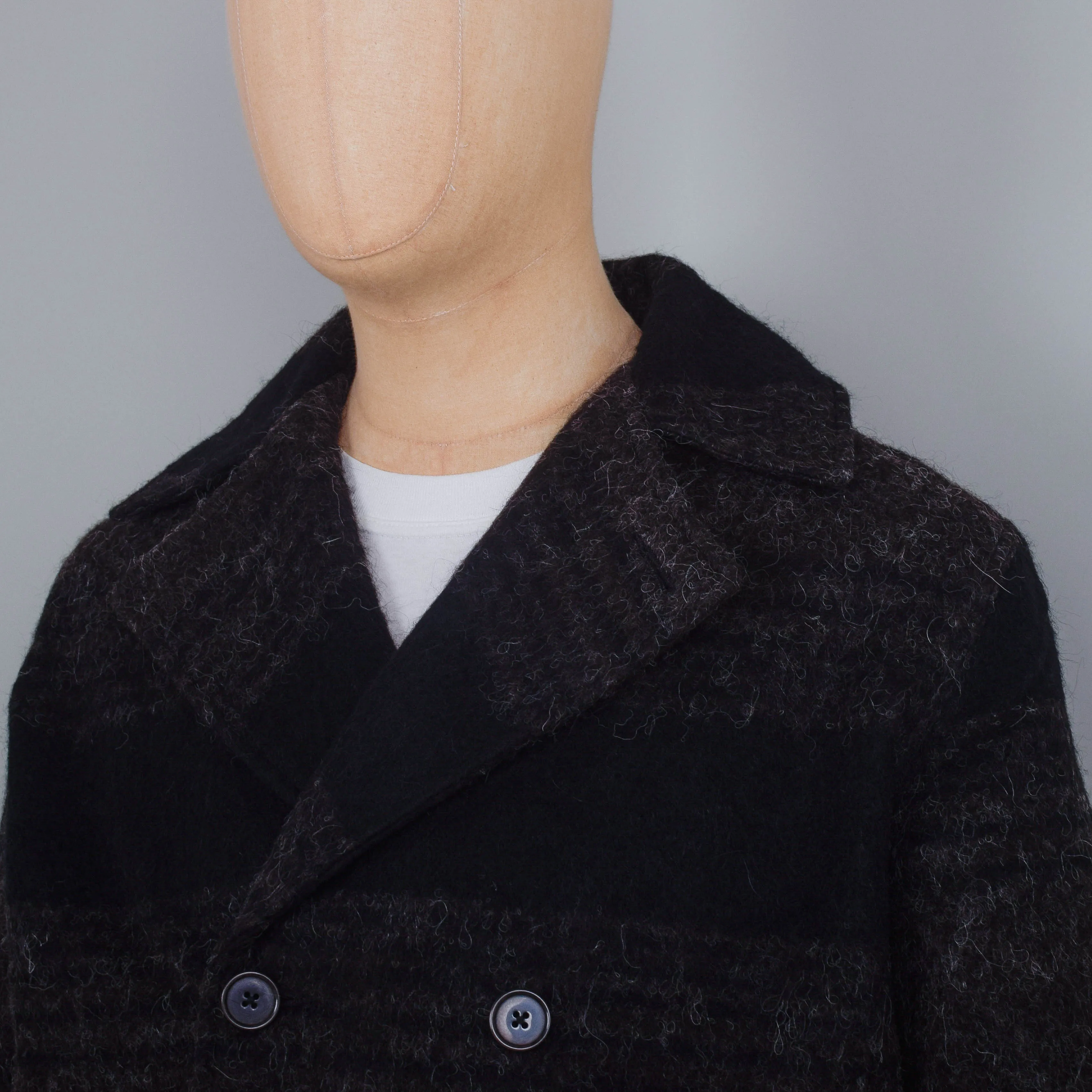 Universal Works Alpaca Peacoat - Brown / Black