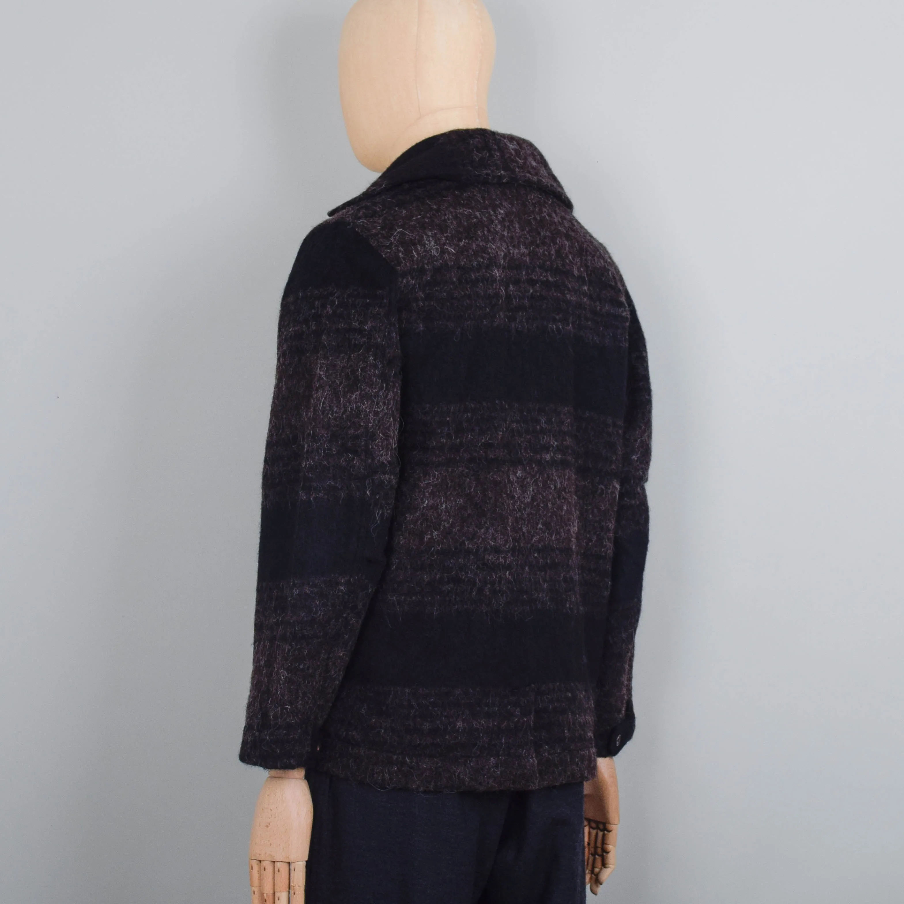Universal Works Alpaca Peacoat - Brown / Black