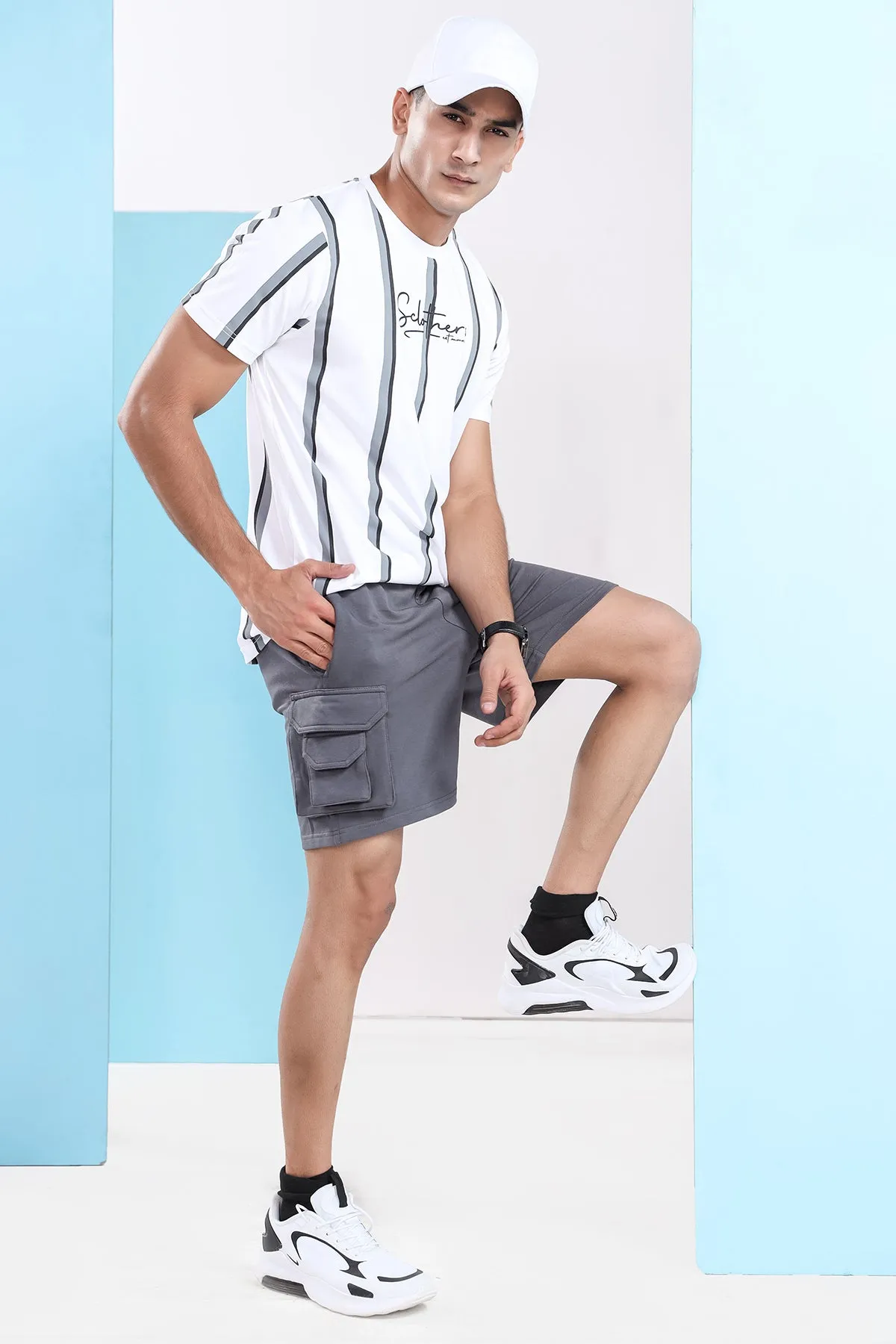 White Fusion Striped T-Shirt - S21 - MT0068R