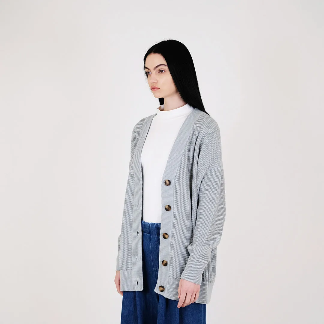 Women Oversized Knit Cardigan - Sage - SW2312167A
