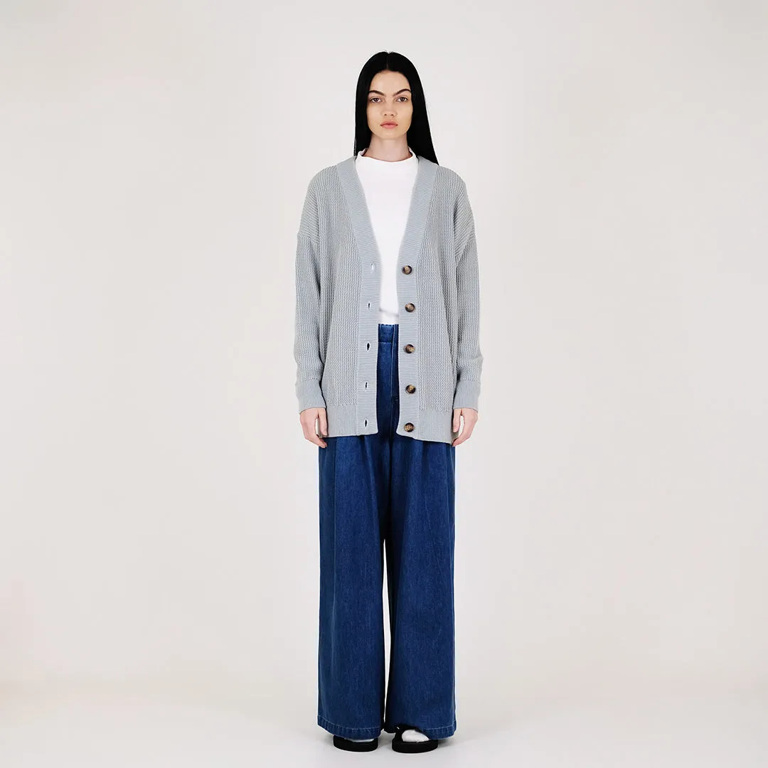 Women Oversized Knit Cardigan - Sage - SW2312167A