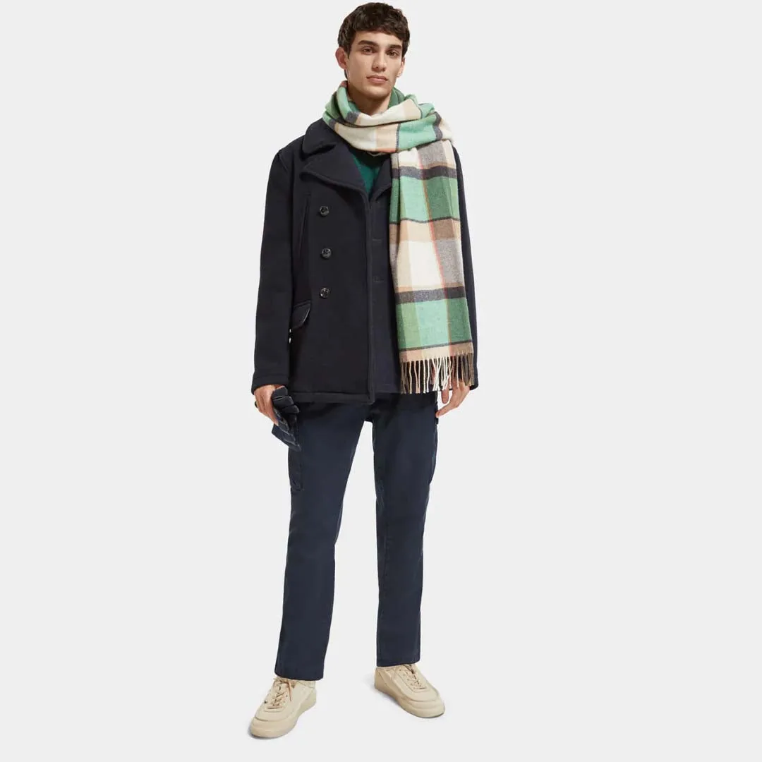 WOOL BLEND PEACOAT | NIGHT